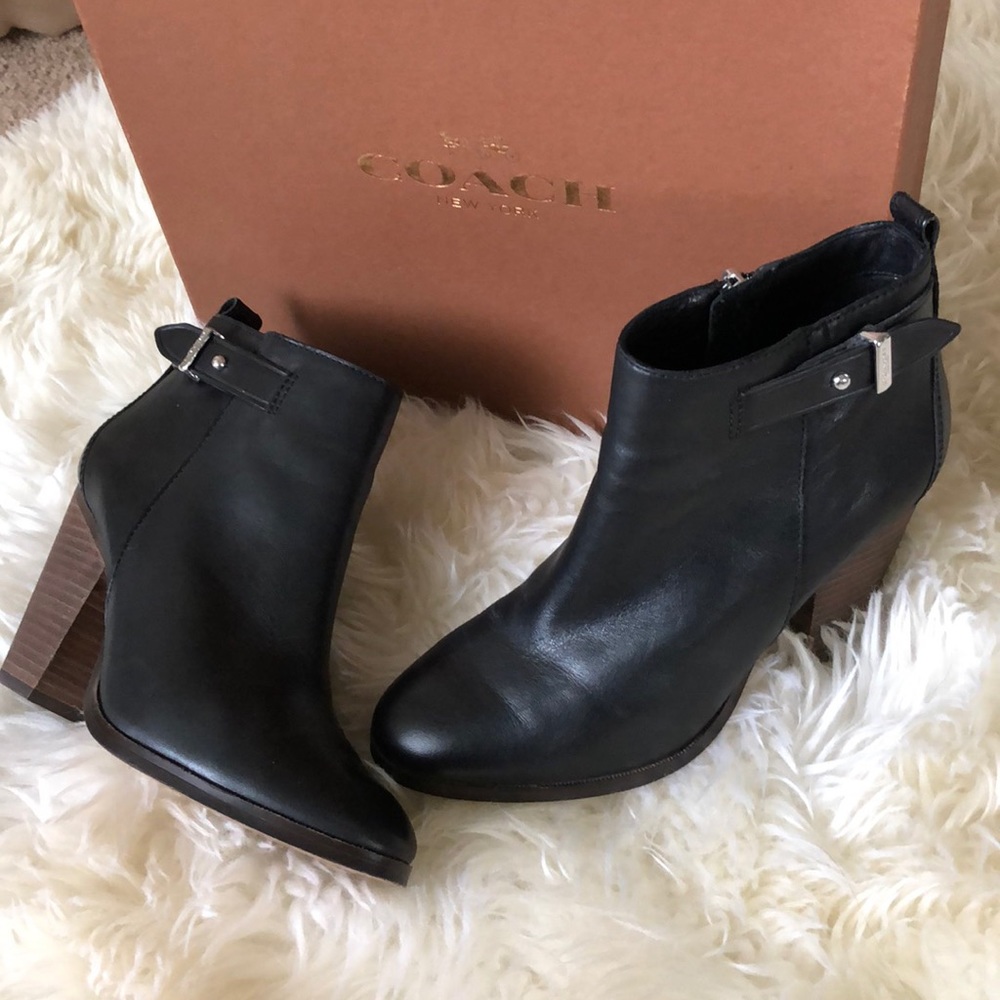 Coach Leather Hewes Safari Booties